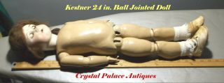 Kestner Excelsior Ball - Jointed Composition Head And Body 24 " Doll Sleeping Eyes