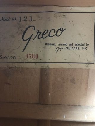 Vintage Greco GR 121 by Goya Honey Spruce top flamed Maple back & sides Guitar 3