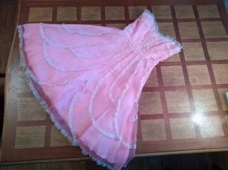 Betsey Johnson Vintage Strapless Dress Size 6 Pink With White Lace Synthetic