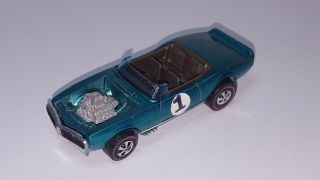 Vintage Hot Wheels Redline 1969 Light My Firebird Teal