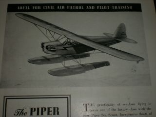 1942 THE PIPER SEA SCOUT CAP CIVIL AIR PATROL WWII vintage Trade print ad 2
