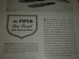 1942 THE PIPER SEA SCOUT CAP CIVIL AIR PATROL WWII vintage Trade print ad 3