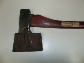 Vintage Norlund Hudson Bay Axe With Handle And Leather Sheath