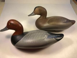 R.  Madison Mitchell Of Havre De Grace Md Redhead Drake And Hen Decoys