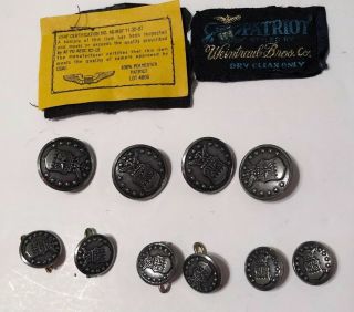 10 Vintage Us Air Force Military Buttons Shied Eagle Star,  Waterbury Button Co.