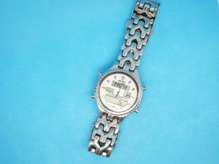 Rare Vintage Digital Watch Seiko World Time Silver Wave Ho21 - 8050 Digi Ana Tag