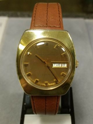 1970s Girard Perregaux 17j Gyromatic Watch Day/date 18k Gold Plate Restored