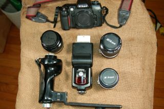Nikon - N80,  Vintage Lens Package Zoom,  Wide Angle,  Film Camera W/ Strobes