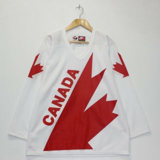 Vintage Team Canada Nike Hockey Jersey Size Medium Red White
