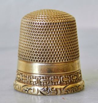 Antique Simons Brothers 14k Gold Sewing Thimble Vintage - 3.  51g - Size 11