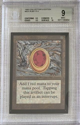Mtg Mox Ruby Collector’s Edition Ce Magic The Gathering Bgs 9.  0