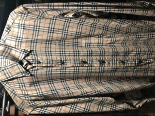 Mens Burberry Vintage Bootleg Sz - L Plaid Long Sleeve Flannel Shirt - Camel