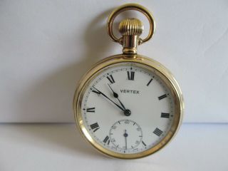 Vintage Vertex Swiss Made Pocket Watch Gold Plated,