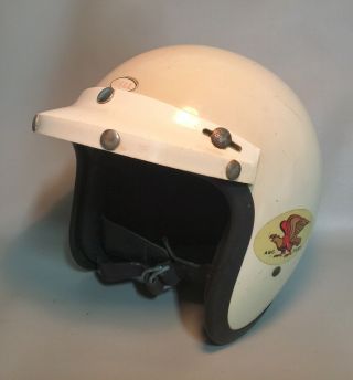 Vintage 1968 Bell - Toptex 500 - TX Helmet With Visor Open Face White (read Descript 3