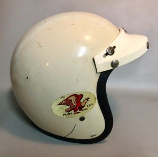 Vintage 1968 Bell - Toptex 500 - TX Helmet With Visor Open Face White (read Descript 4