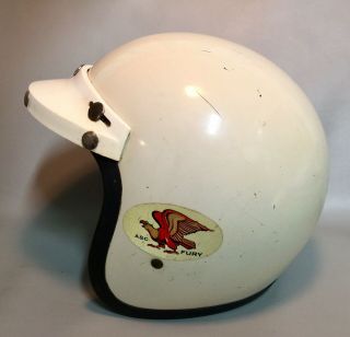 Vintage 1968 Bell - Toptex 500 - TX Helmet With Visor Open Face White (read Descript 5