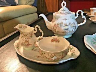 Rare Royal Doulton Brambly Hedge Tea Service - Tea Pot,  Creamer Sugar Bowl Htfind
