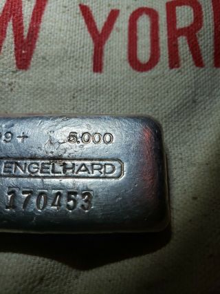 Vintage Engelhard 5 oz Silver Ingot/ 3rd Series. 7