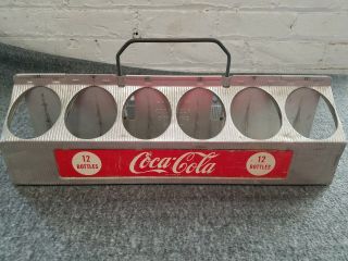 Vintage 1950s Coca Cola Aluminum 12 Bottle Carrier Coke Advertising Plant 16 " X5 "
