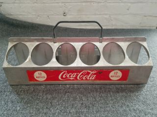 Vintage 1950s Coca Cola Aluminum 12 Bottle Carrier Coke Advertising Plant 16 