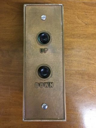 Vintage Brass Elevator Up And Down Button Switch