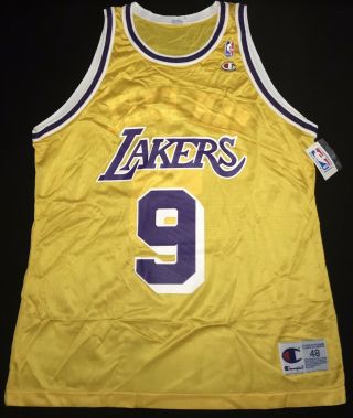 Vintage 90s Champion Nba Los Angeles Lakers Nick Van Exel Adult Jersey Size 48