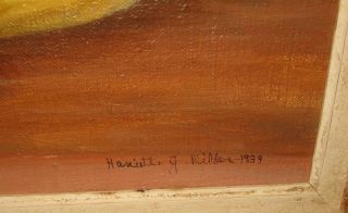 Vintage 1939 HARRIETTE G MILLER ' Still Life ' OIL Painting - LISTED Vermont Artist 3