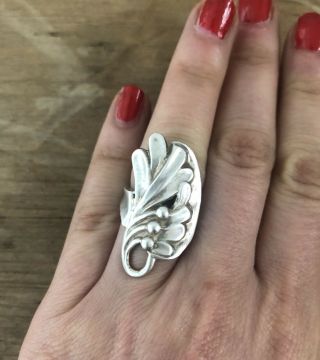 Stunning Vintage Signed Margot De Taxco Mexican Sterling Silver Ring
