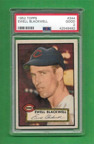 1952 Topps 344 Ewell Blackwell Strong Psa Good 2 Vintage Old Baseball Card