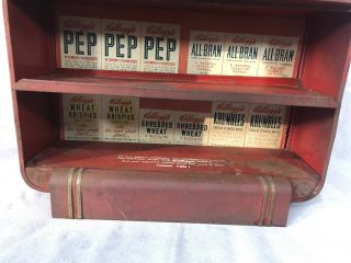 Rare Vintage 1930s Steel Kellogg’s Cereal Box Advertising Display Shelf 4