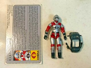 Vintage 1986 Gi Joe Cobra Firebat Pilot Avac Figure 100 Complete W/filecard