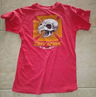 Vintage TONY HAWK Shirt 80s STEDMAN tag skateboard Powell Peralta 80 ' s skull SM 3