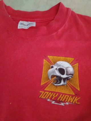 Vintage TONY HAWK Shirt 80s STEDMAN tag skateboard Powell Peralta 80 ' s skull SM 7