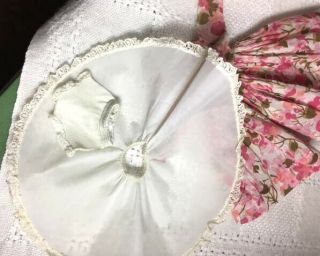 1958 Vintage Vogue Jill 3368 Pink Flower Print Dress W Hat Slip Panties Shoes 8