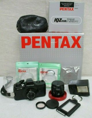 Vintage Pentax Auto 110 Mini Camera,  Flash Pentax 110 37.  5mm Lens Pentax Keycha