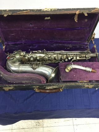 Vintage Conn Wonder Silver Alto Sax Saxophone Rolled Tone Holes Micro Tune