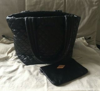 Mz Wallace Small Metro Tote,  Black Quilted Leather Rare