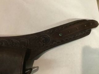 Vintage Western Leather Holster and Belt.  reads Mexico 38.  357,  Right Hip 3