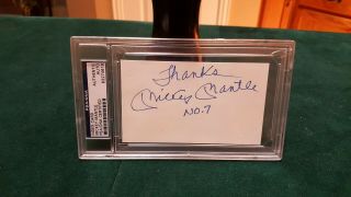 Mickey Mantle Signed Autograph Psa W/ Rare Inscription And Number 7 Auto Card