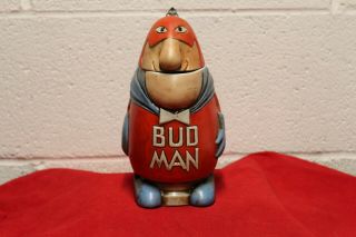 Vintage 1975 Budweiser Bud Man Hollow Head Beer Stein Ceramarte 1st Edition