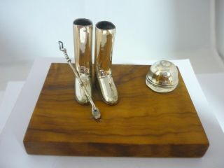 Stunning Vintage Italian Sterling Silver Horse Riding Crop/boots & Hat Sculpture