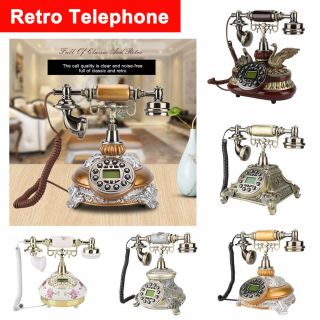 Vintage Home Corded Office Telephone Retro Phone Caller Id Landline Answer Set