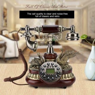 Vintage Home Corded Office Telephone Retro Phone Caller ID Landline Answer Set 2