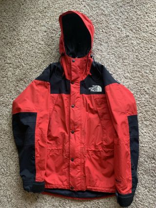 Vintage 90s North Face Men S Mountain Jacket Gore - Tex Wind Raincoat Black Red