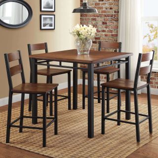 5 - Piece Counter Height Dining Set,  Vintage Oak,  Table,  4 Chairs,
