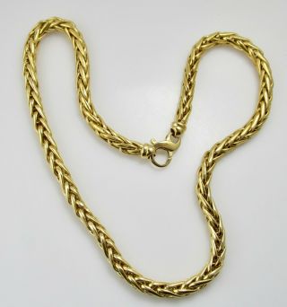 Thick Gold Over Sterling Silver Wheat Chain Necklace