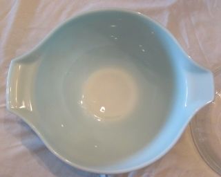 Pyrex Blue with lid 2 1/2 qts Ovenware Made in USA 8 1/2 