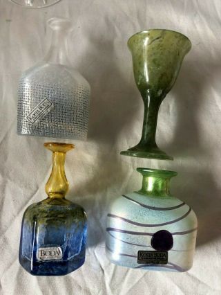 3 Vintage Kosta Boda Small Bottle Vase