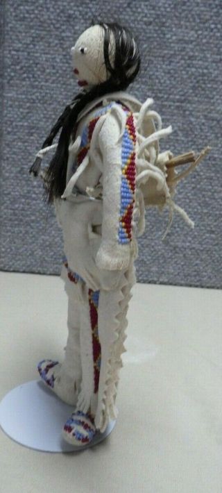 Antique Vintage Black Feet Native American Indian Doll 1941 With Tag 6