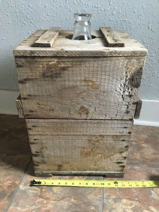 Vintage HERCULES Carboy Box Company 5 Gallon Glass Jug Bottle Wood Crate RARE 2